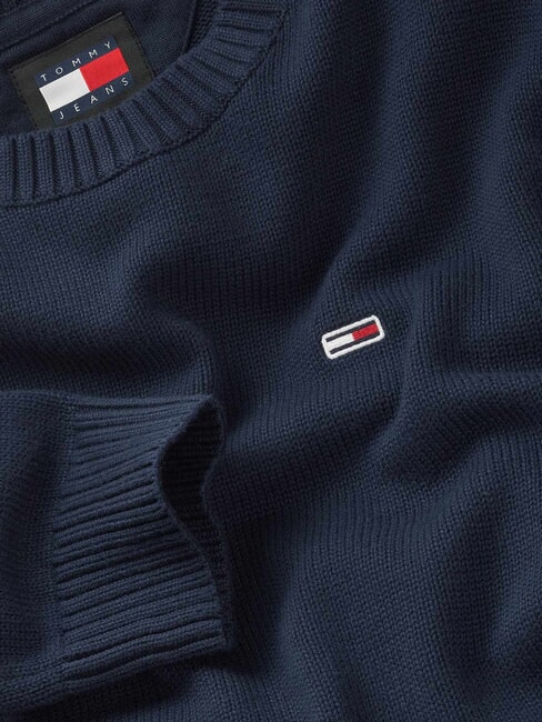 TH JEANS  Rundhalsausschnitt aus Baumwolle dunkle Nachtmarine - Herrenpullover