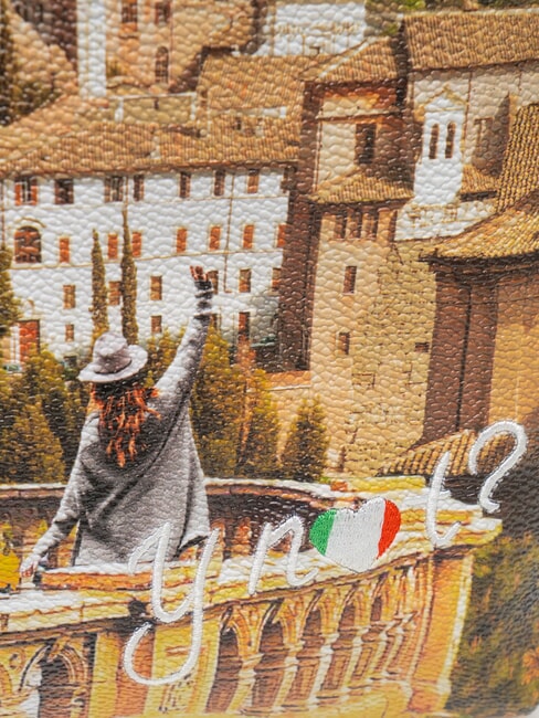 YESBAG Runder Rucksack mit zwei F&auml;chern Rom Landschaft - Damentaschen