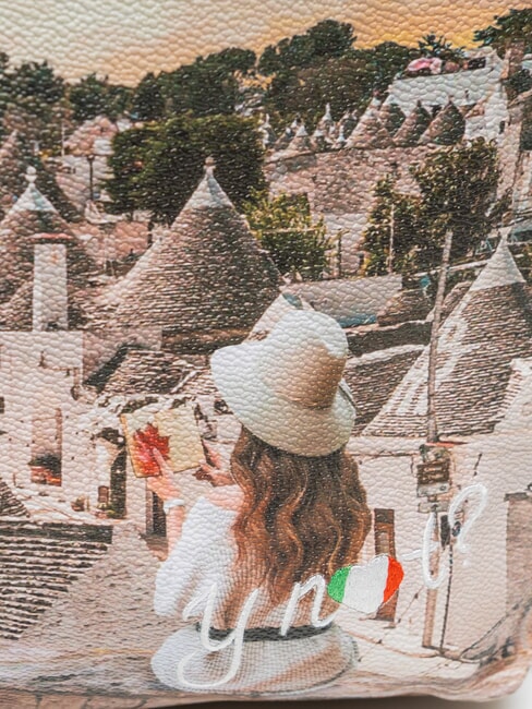 YESBAG Runder Rucksack mit zwei F&auml;chern romantische Trulli - Damentaschen