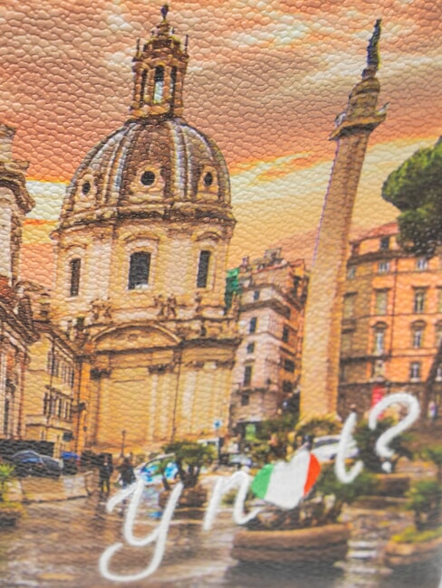 YESBAG Runder Rucksack mit zwei F&auml;chern Rom regnet - Damentaschen