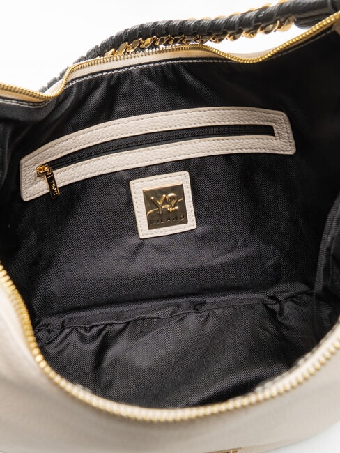 RACHEL Gro&szlig;e halbmondf&ouml;rmige Tasche mit Schultergurt Creme - Damentaschen