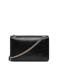 PINKO LOVE ONE LIGHT Mittelgro&szlig;e gesteppte Ledertasche schwarze Limousine - mattsilber - Damentaschen - 2