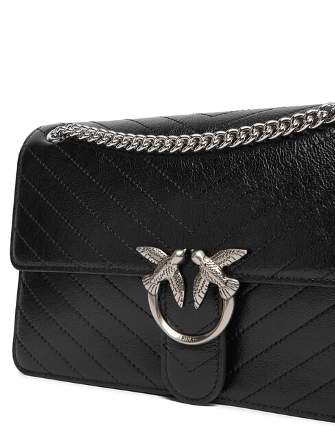 LOVE ONE LIGHT Mittelgro&szlig;e gesteppte Ledertasche schwarze Limousine - mattsilber - Damentaschen