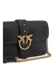 PINKO LOVE ONE Schultertasche aus Leder schwarz-antikgold - Damentaschen - 3