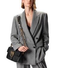 PINKO LOVE ONE Schultertasche aus Leder schwarz-antikgold - Damentaschen - 4