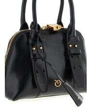 PINKO BOWLING Kleiner Lederkuppelbeutel schwarz-antikgold - Damentaschen - 3