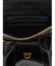 PINKO BOWLING Kleiner Lederkuppelbeutel schwarz-antikgold - Damentaschen - 4