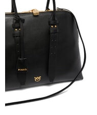 PINKO BOWLING Lederkuppeltasche mit Schulterriemen schwarze Limousine &ndash; mattes Gold - Damentaschen - 3