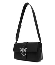 PINKO LOVE ONE Schultertasche aus Leder schwarze Limousine - mattsilber - Damentaschen - 5