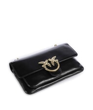 PINKO LOVE BAG Schmale Schultertasche aus Leder schwarze Limousine &ndash; mattes Gold - Damentaschen - 4