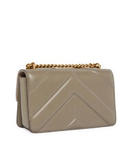 PINKO LOVE ONE MINI Schultertasche aus Leder Walnuss-Antikgold - Damentaschen - 2