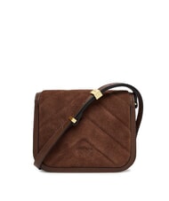 PINKO LOVE BOX Schultertasche aus Wildleder Braun-Kastanienbraun, mattgold - Damentaschen - 2