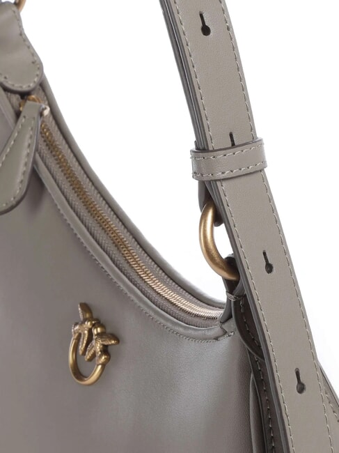 HALF MOON Umh&auml;ngetasche aus Leder Walnuss-Antikgold - Damentaschen