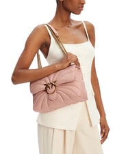 PINKO LOVE PUFF CLASSIC Umh&auml;ngetasche aus Nappaleder Puder-Antikgold - Damentaschen - 5