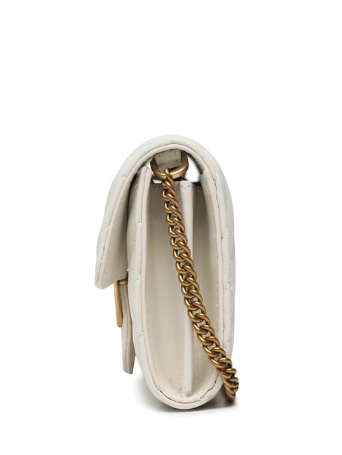 LOVE ONE Clutch aus Leder mit Chevron-Muster Seide wei&szlig;-antikgold - Damentaschen