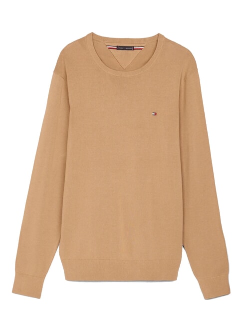 TH Pullover mit Mikrologo und Rundhalsausschnitt Safari-Leinwand - Herrenpullover