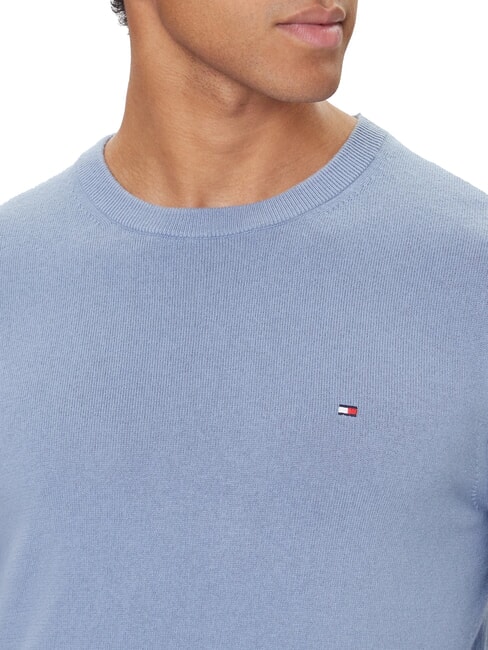 TH Pullover mit Mikrologo und Rundhalsausschnitt Gef&auml;&szlig; blaue Heide - Herrenpullover