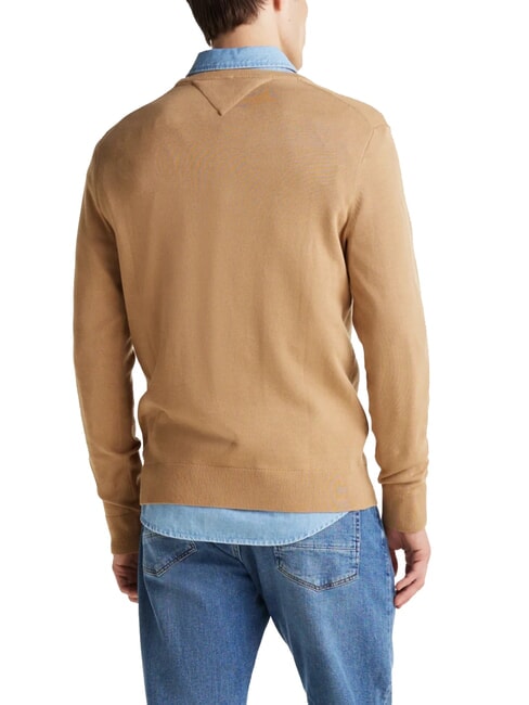 TH Pullover mit Mikrologo und Rundhalsausschnitt Safari-Leinwand - Herrenpullover