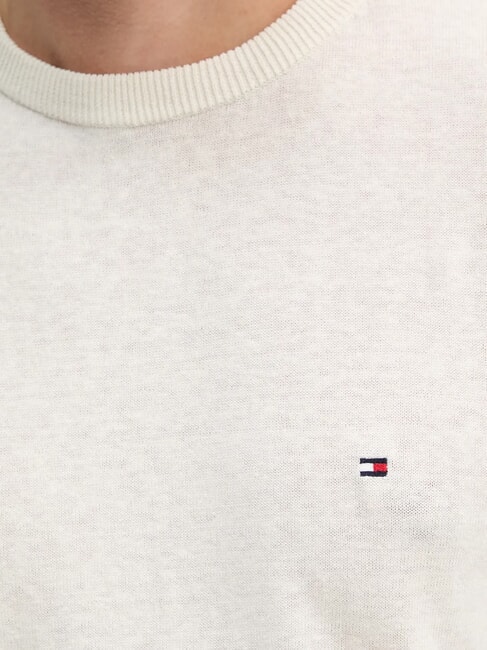 TH Pullover aus Leinenmischgewebe mit Rundhalsausschnitt Elfenbeinbl&uuml;tenblatt - Herrenpullover