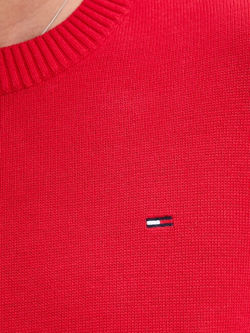 TH JEANS Baumwollpullover mit Rundhalsausschnitt helles Zinnoberrot - Herrenpullover