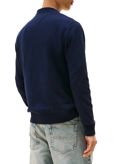 TH JEANS Baumwollpullover mit Rundhalsausschnitt dunkle Nachtmarine - Herrenpullover