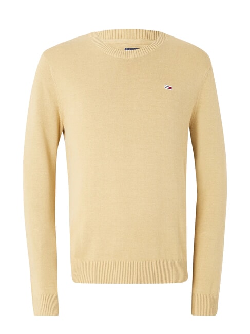 TH JEANS Baumwollpullover mit Rundhalsausschnitt Reliktbr&auml;une - Herrenpullover