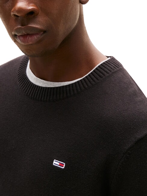 TH JEANS Baumwollpullover mit Rundhalsausschnitt Schwarz - Herrenpullover