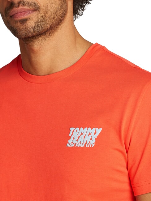 TH JEANS Kurzarm-T-Shirt helles Zinnoberrot - Herren-T-Shirts