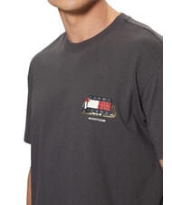 TOMMY HILFIGER TH JEANS Kurzarm-T-Shirt mit lockerer Passform gewaschenes Schwarz - Herren-T-Shirts - 3