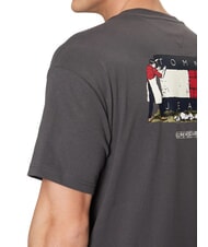 TOMMY HILFIGER TH JEANS Kurzarm-T-Shirt mit lockerer Passform gewaschenes Schwarz - Herren-T-Shirts - 4