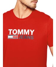 TOMMY HILFIGER TH JEANS Kurz&auml;rmeliges T-Shirt mit Aufdruck tiefrot - Herren-T-Shirts - 3