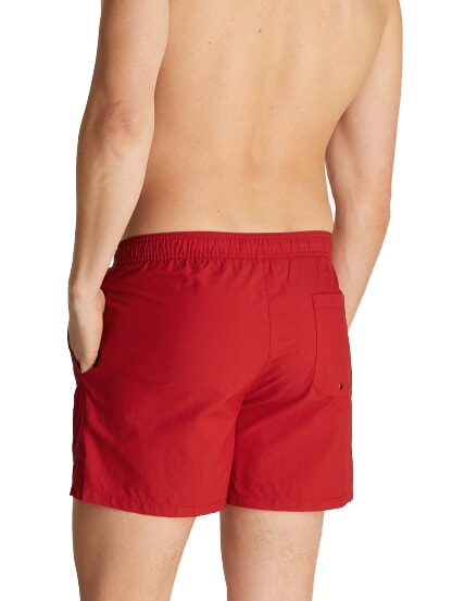 TH Boxerkost&uuml;m mit Monogramm-Logo Mittelrot - Herrenbadehosen