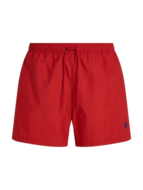TH Boxerkost&uuml;m mit Monogramm-Logo Mittelrot - Herrenbadehosen