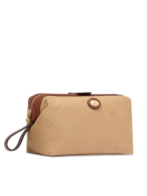 STORY Kosmetiktasche aus Canvas und Leder natur / braun abk. Gold - Beauty-Case