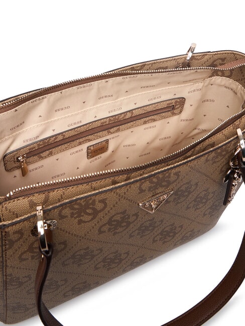 NOELLE 2 4G-Logo-Print-Schultertasche Latte-Logo / braun - Damentaschen