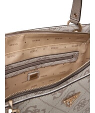 GUESS NOELLE 2 4G-Logo-Print-Schultertasche Logo in dunklem Taupe - Damentaschen - 4