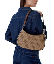 GUESS NOELLE 2 Schultertasche mit 4G-Logoprint Latte-Logo / braun - Damentaschen - 5