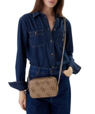 GUESS NOELLE 2 Mini-Schultertasche f&uuml;r Kameras Latte-Logo / braun - Damentaschen - 5