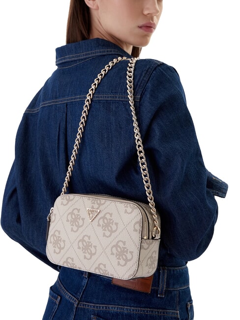 NOELLE 2 Mini-Schultertasche f&uuml;r Kameras Logo in dunklem Taupe - Damentaschen