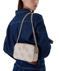 GUESS NOELLE 2 Mini-Schultertasche f&uuml;r Kameras Logo in dunklem Taupe - Damentaschen - 5