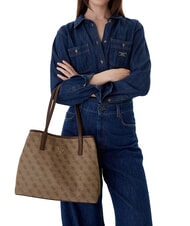 GUESS VICTTORIA 2 Schultertasche mit Clutch Latte-Logo / braun - Damentaschen - 6