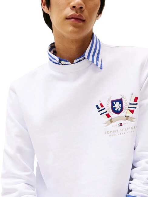 TH Rundhals-Sweatshirt aus Baumwolle mit Emblem Wei&szlig; - Sweatshirts Herren