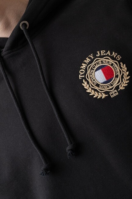 TH JEANS Kapuzenpullover mit Wappen Schwarz - Sweatshirts Herren