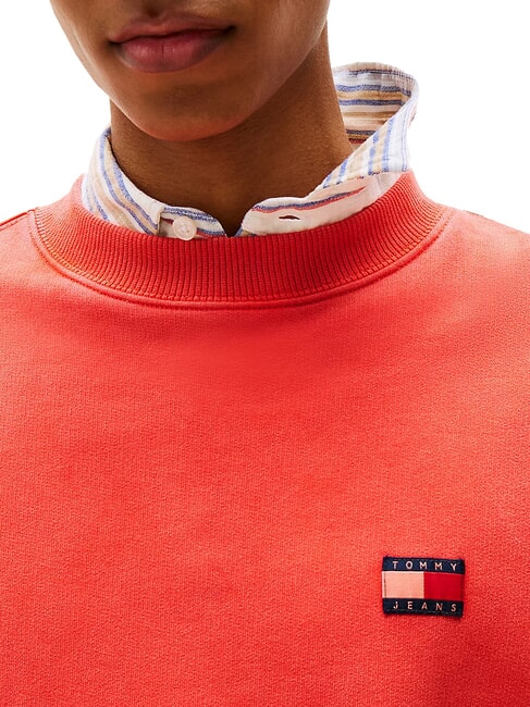 TH JEANS Rundhals-Sweatshirt helles Zinnoberrot - Sweatshirts Herren
