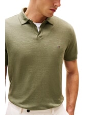 TOMMY HILFIGER TH Kurz&auml;rmeliges Leinen-Polohemd Kampfgr&uuml;n - Herren-Polo-Shirts/Herren-Polo-Shirt/Herrenpoloshirt/Herrenpoloshirts - 3