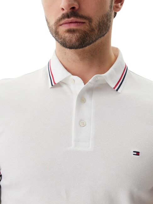 TH TIPPED Schmal geschnittenes, kurz&auml;rmeliges Poloshirt Wei&szlig; - Herren-Polo-Shirts/Herren-Polo-Shirt/Herrenpoloshirt/Herrenpoloshirts