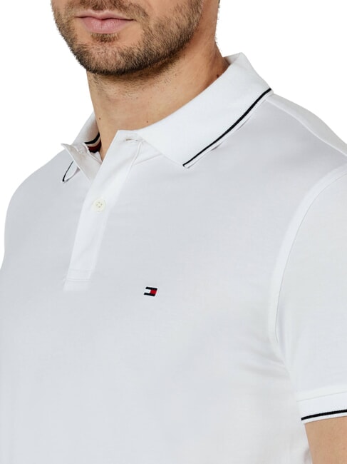 TH Kurz&auml;rmeliges Poloshirt mit Paspelierung Wei&szlig; - Herren-Polo-Shirts/Herren-Polo-Shirt/Herrenpoloshirt/Herrenpoloshirts