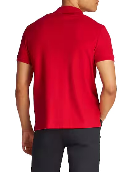 TH Kurz&auml;rmeliges Poloshirt mit Monogrammstickerei Mittelrot - Herren-Polo-Shirts/Herren-Polo-Shirt/Herrenpoloshirt/Herrenpoloshirts