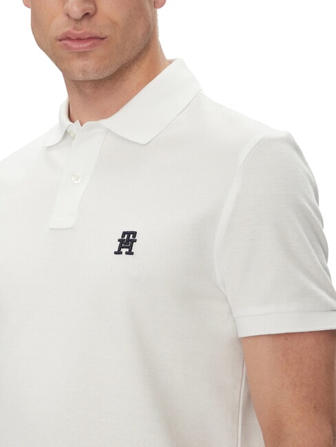 TH Kurz&auml;rmeliges Poloshirt mit Monogrammstickerei Wei&szlig; - Herren-Polo-Shirts/Herren-Polo-Shirt/Herrenpoloshirt/Herrenpoloshirts
