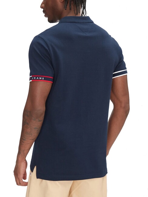 TH JEANS Kurz&auml;rmeliges Poloshirt mit elastischem Bund und Logo dunkle Nachtmarine - Herren-Polo-Shirts/Herren-Polo-Shirt/Herrenpoloshirt/Herrenpoloshirts